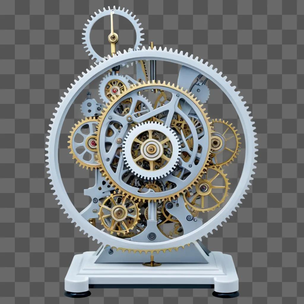 mechanical clock with a white scale