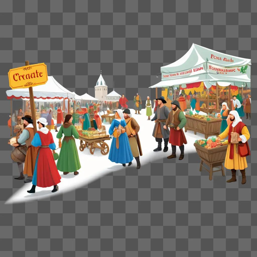 medieval street market with Create sign