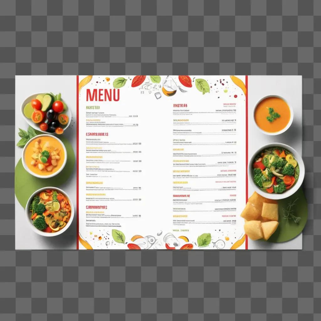 menu is displayed with food options and prices