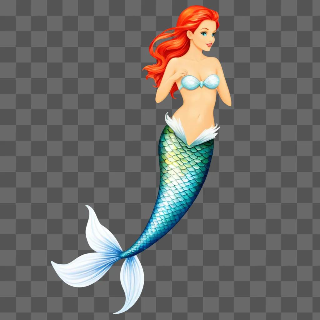 mermaid with a crown and tail in a png image