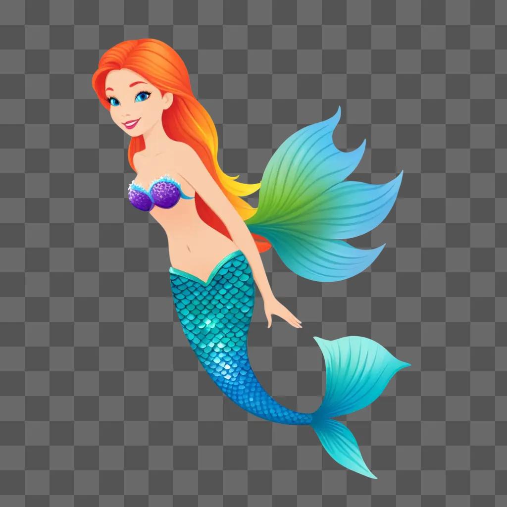 mermaid with blue wings in a png file