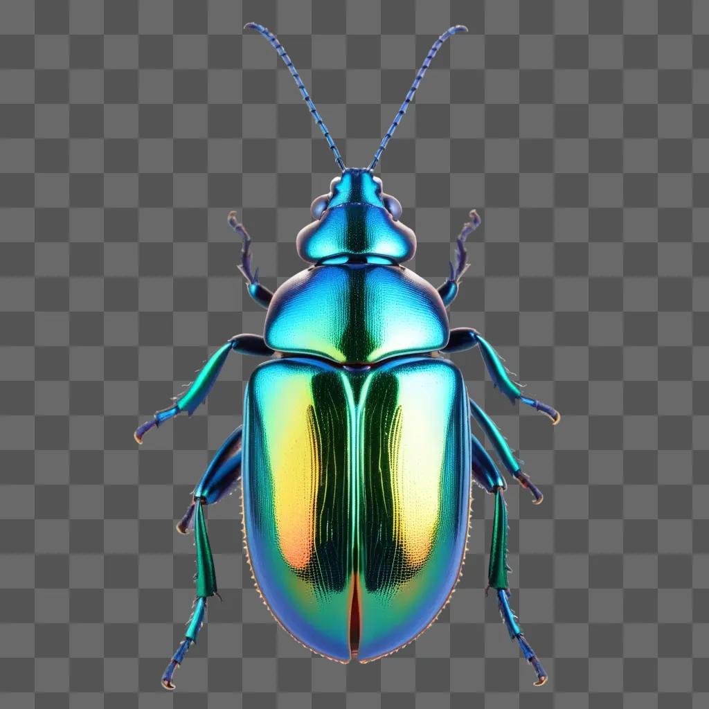 metallic beetle with a blue glow