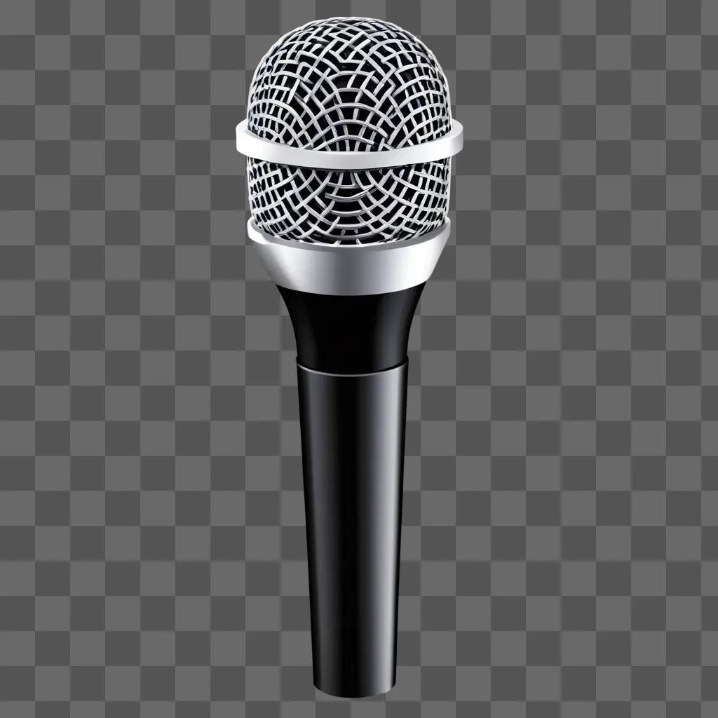 microphone clipart is black and silver