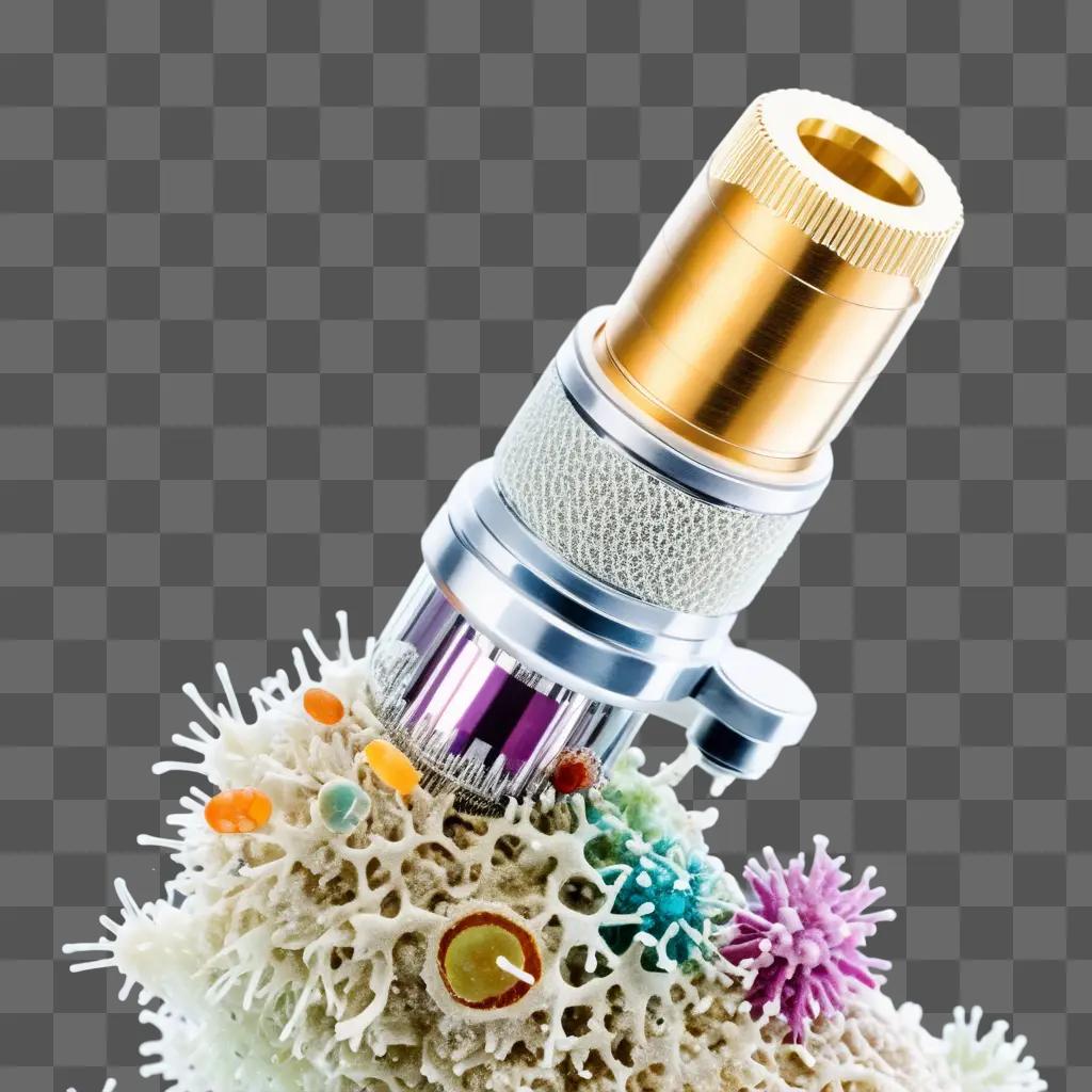 microscope is shown on a coral reef