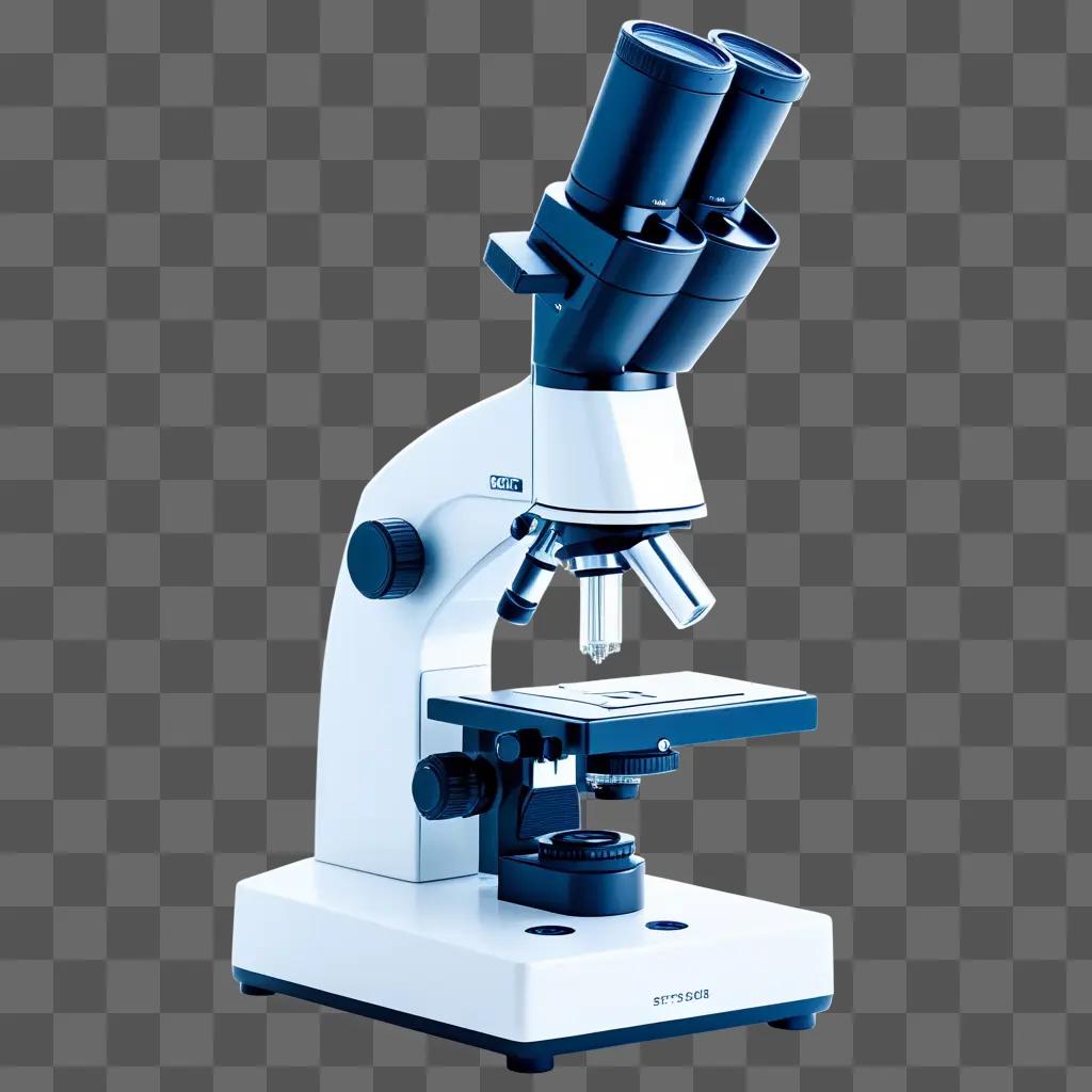 左側面に青く光る顕微鏡