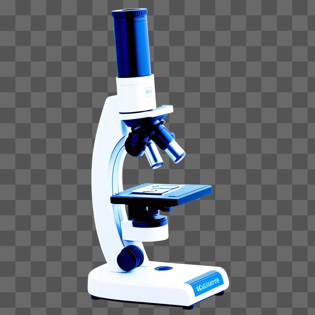 青い光が照らす顕微鏡