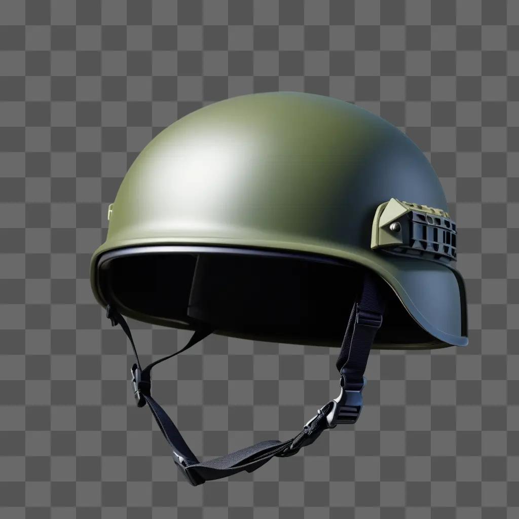 military helmet with a head band and a belt