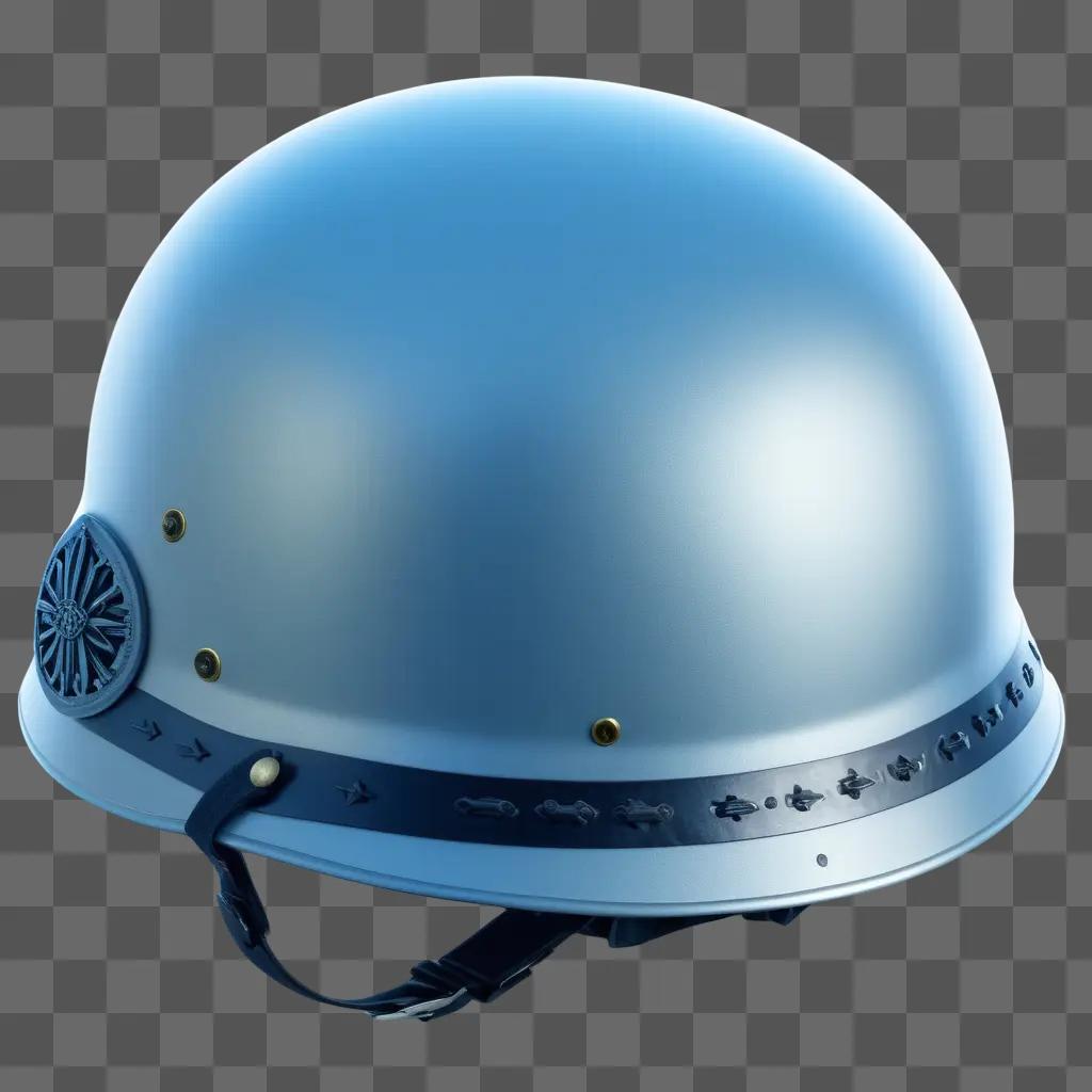 military helmet with a shiny surface and black rivets