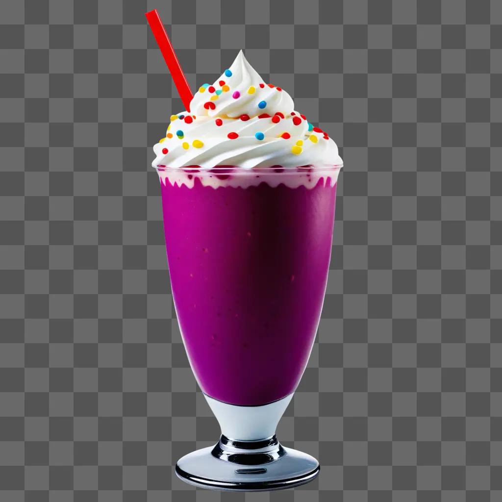 milkshake with colorful sprinkles and a straw