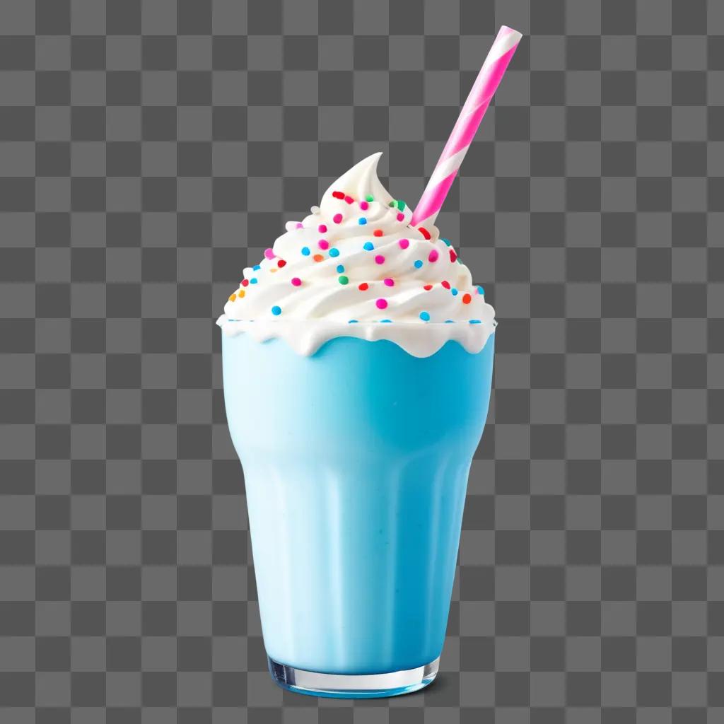 milkshake with whipped cream and sprinkles in a glass