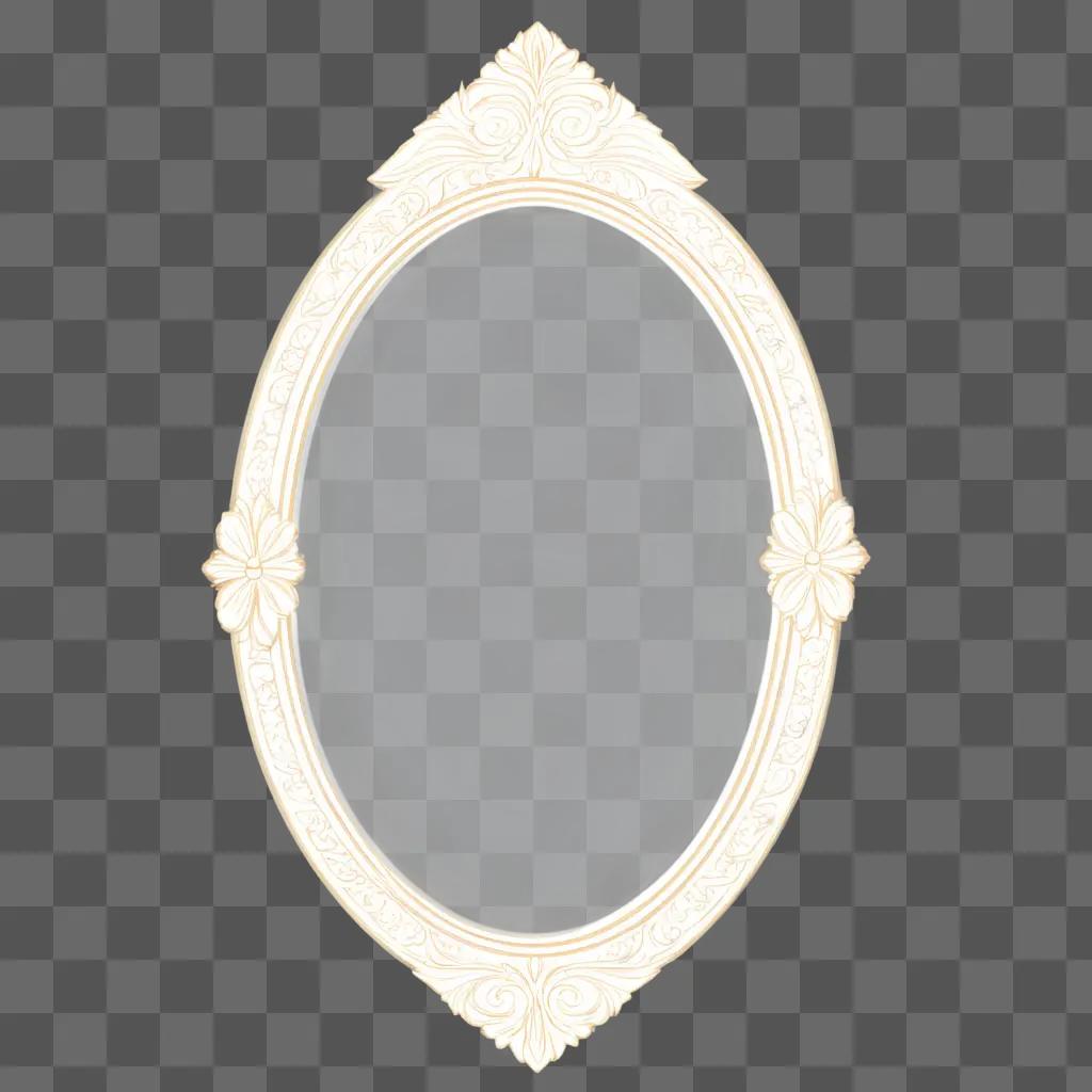 mirror sits against a white background