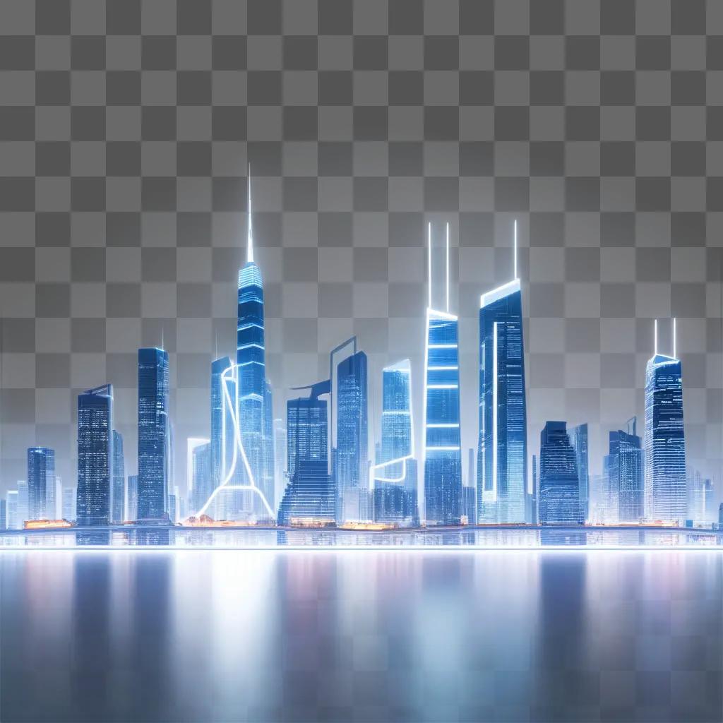 modern cityscape with a transparent aesthetic