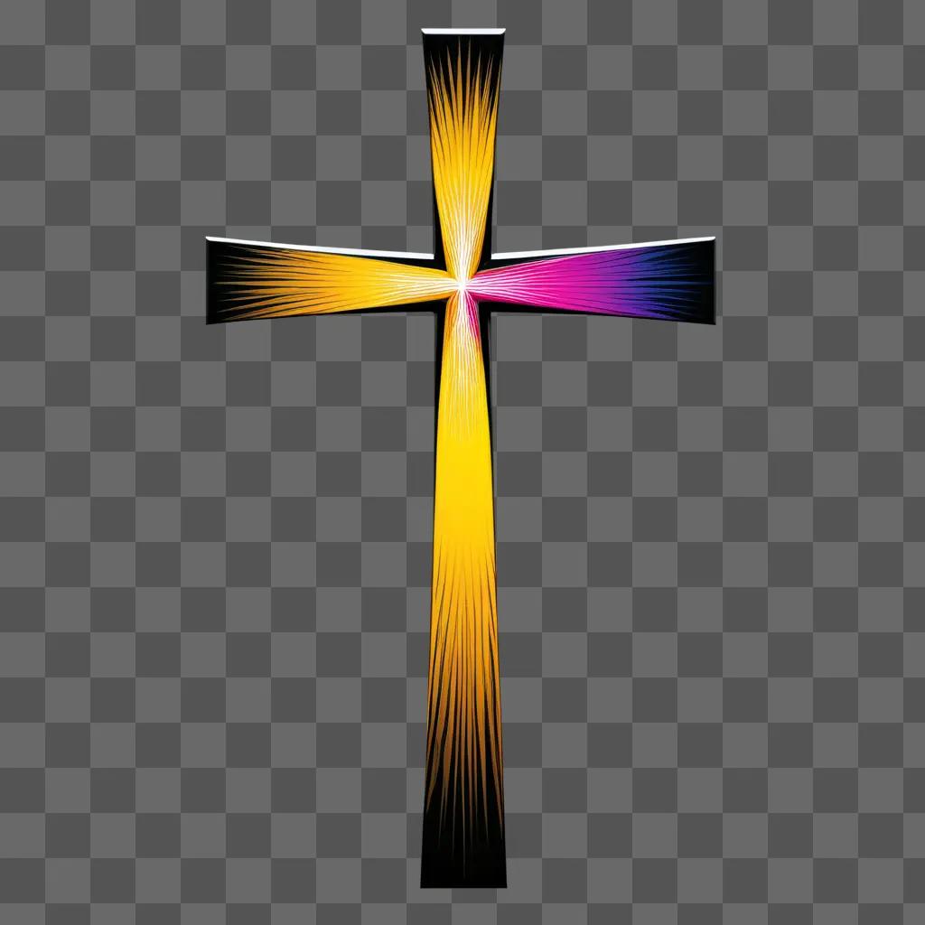 modern cross with rainbow colors