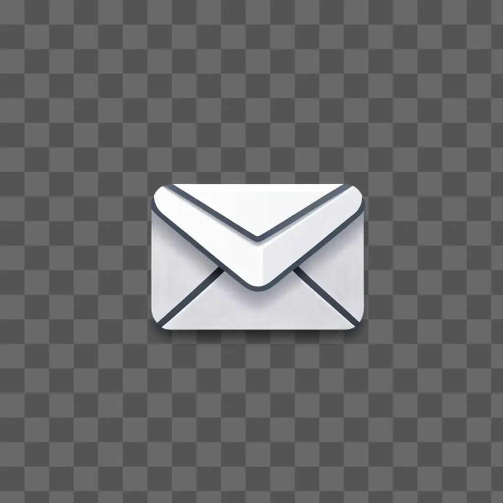 modern email icon on a grey background