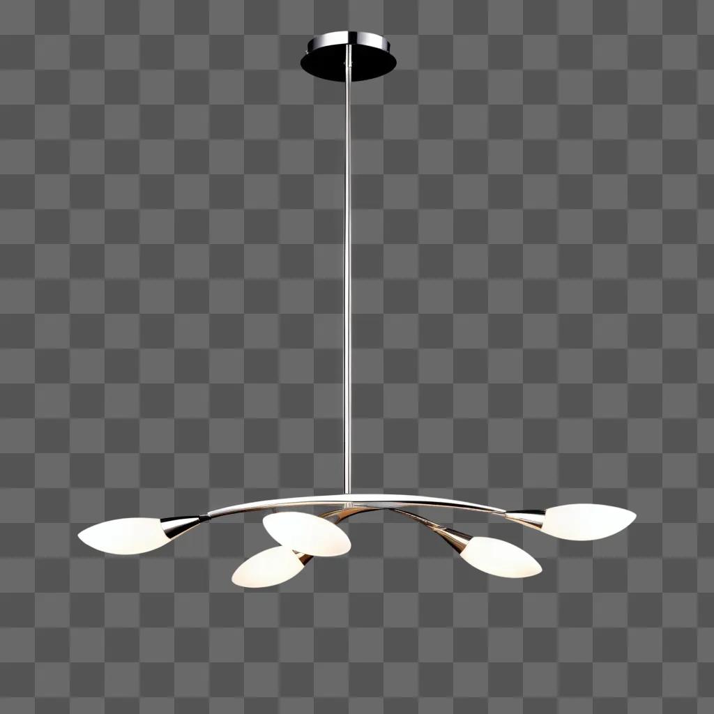 modern light fixture with five lights