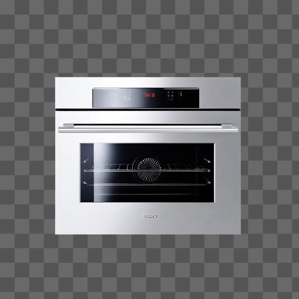 modern oven with a black and silver design