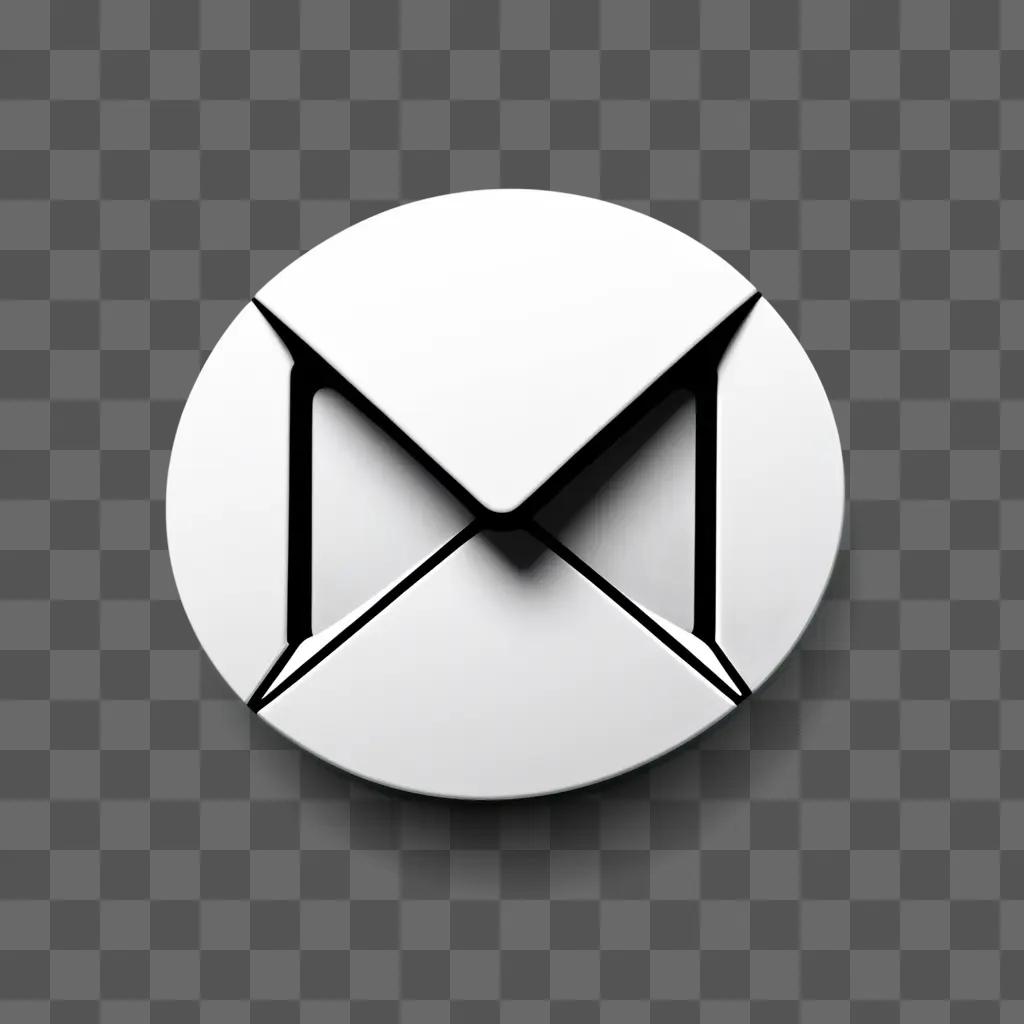 modern white email icon on a white background