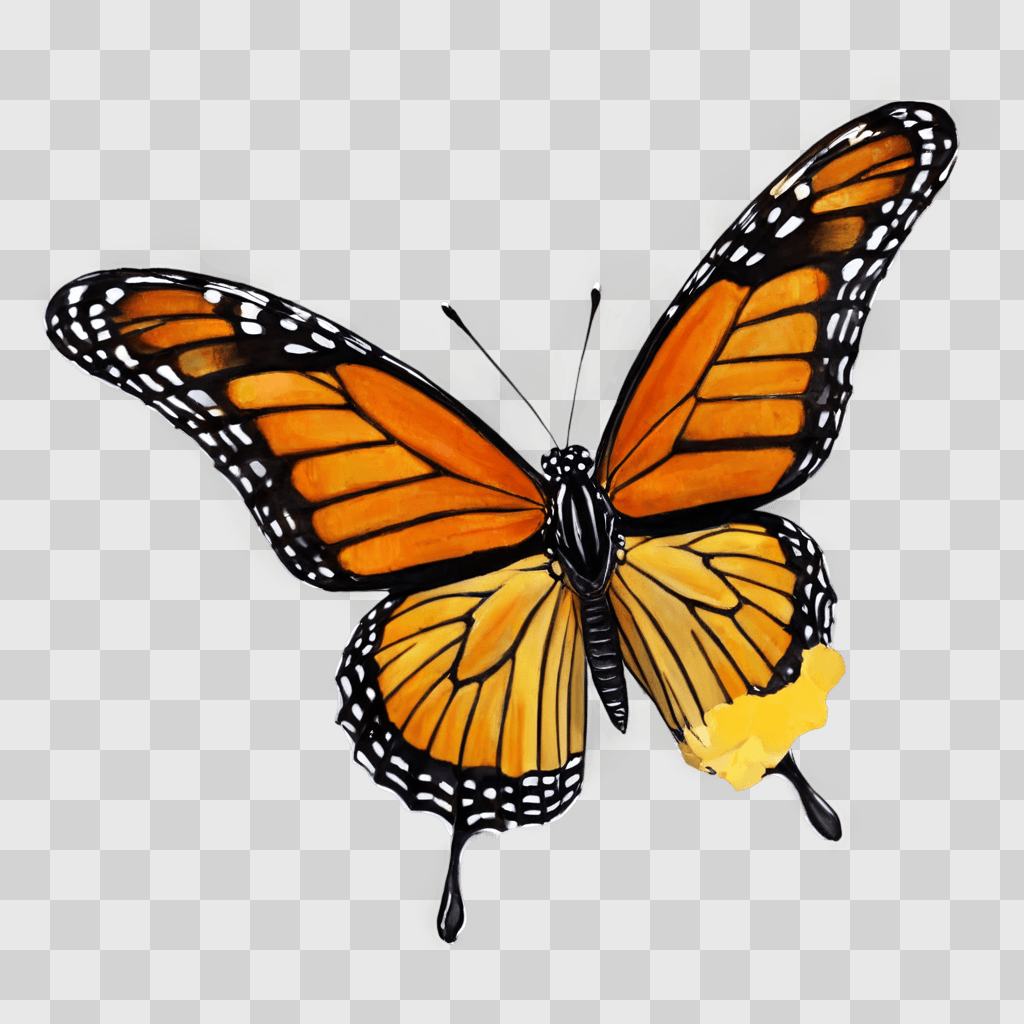 monarch butterfly drawing A Monarch Butterfly on a brown background