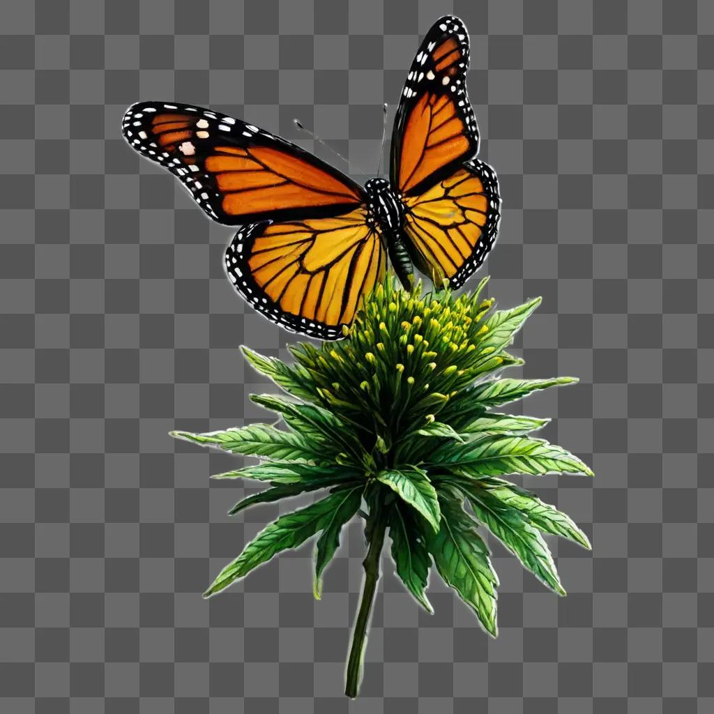 monarch butterfly drawing A Monarch Butterfly on a plant