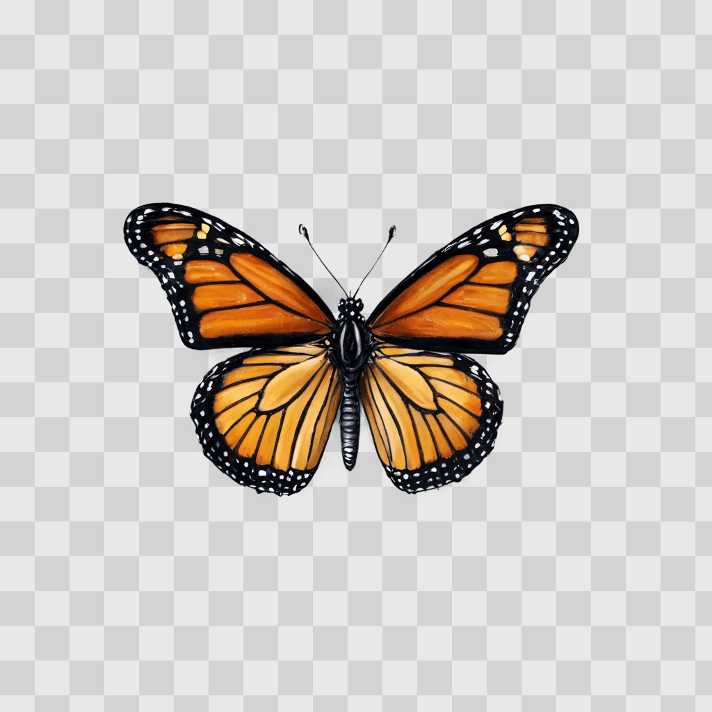 monarch butterfly drawing A Monarch Butterfly with orange and black wings