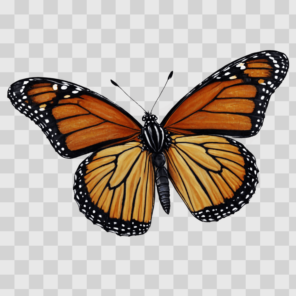 monarch butterfly drawing A Monarch butterfly on brown background