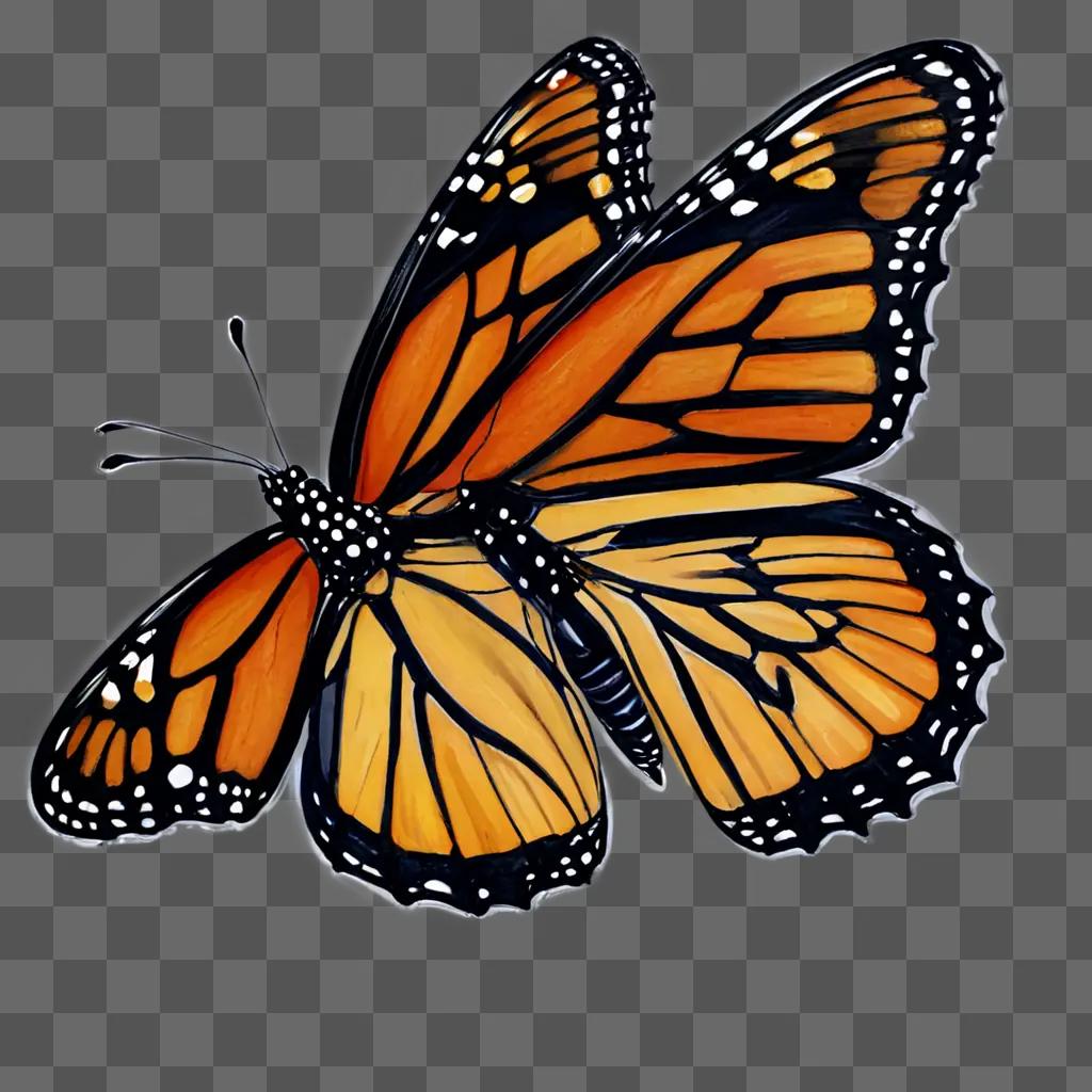 monarch butterfly drawing A butterfly with orange and black wings