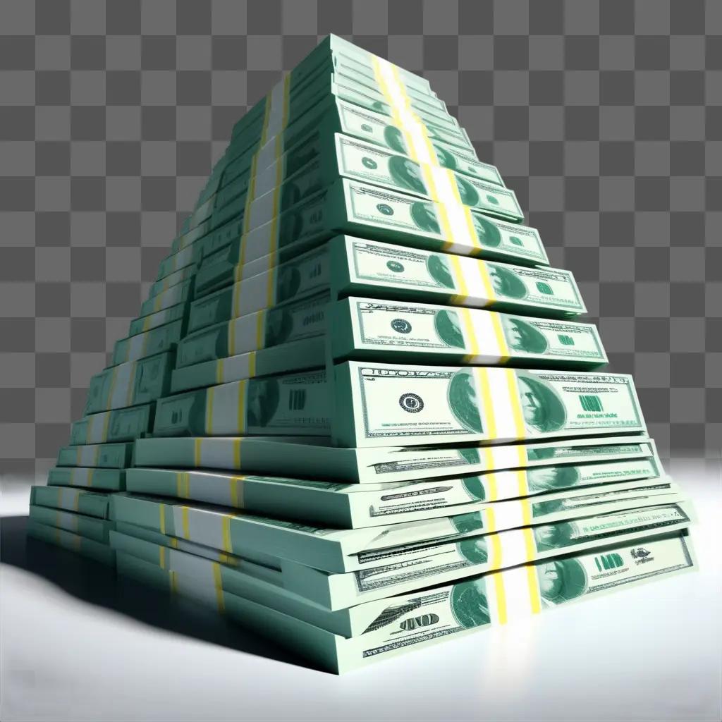 money stack forms a pyramid structure