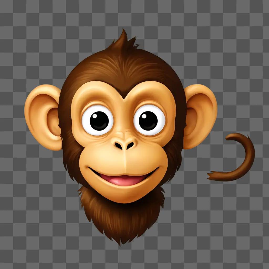 monkey emoji A cute monkey with big eyes and a smile