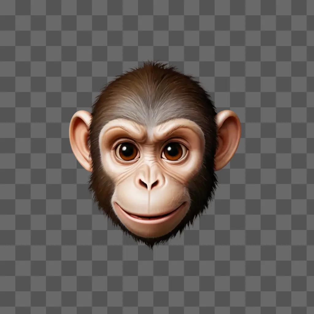 monkey emoji A monkey head in a brown background