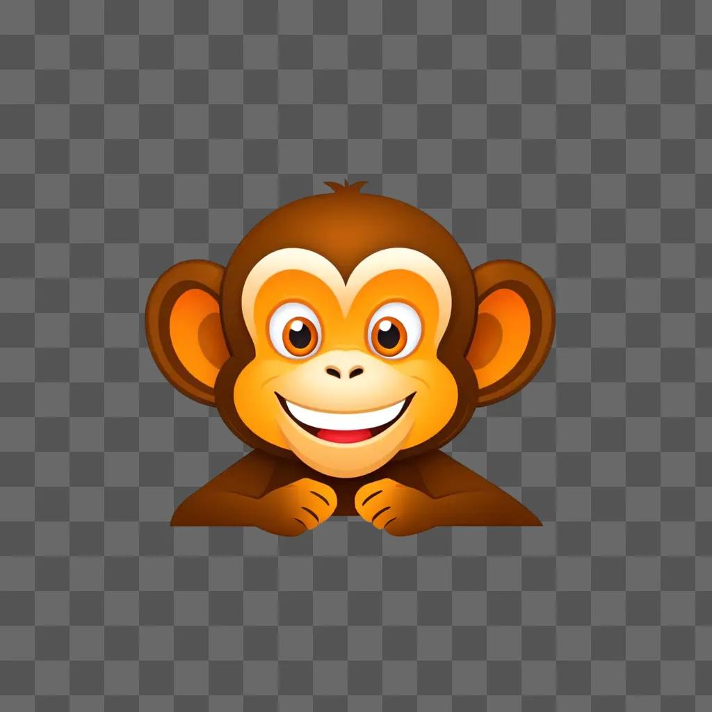 monkey emoji peeks out from a brown background