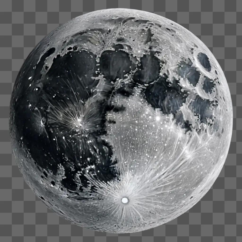 moon drawing realistic Black and white photo of the moon