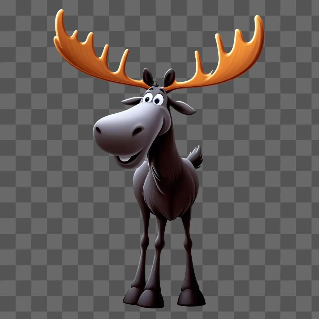 moose clipart with a shiny horn