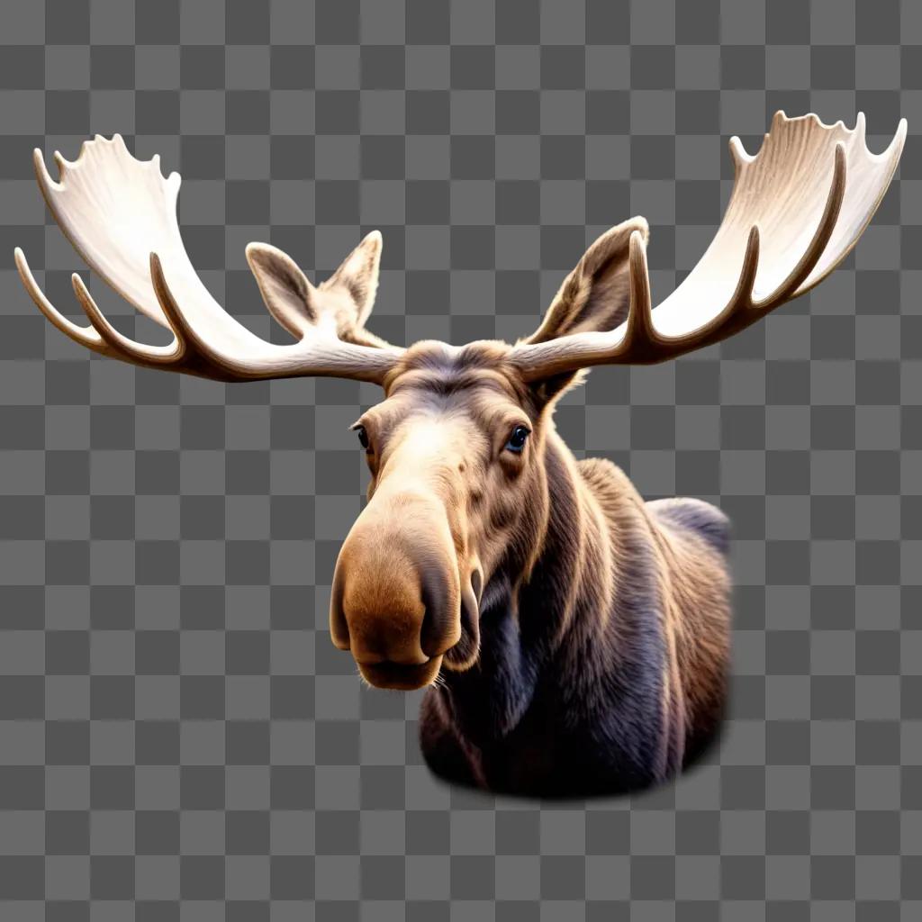 moose with antlers is shown in the image