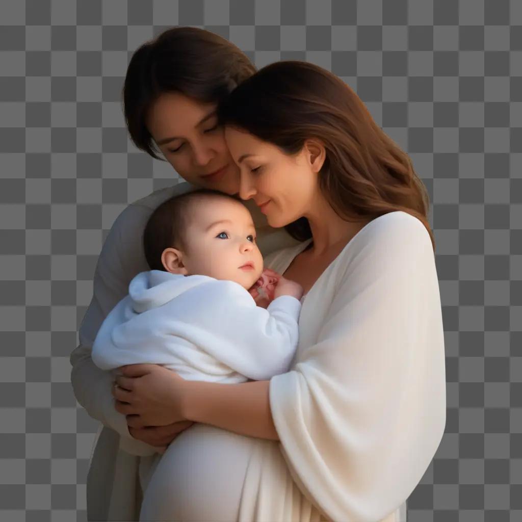 mother and father holding their newborn baby