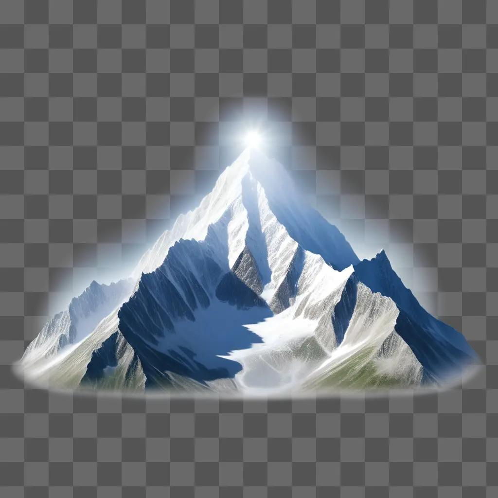 mountain in a transparent image with a sun