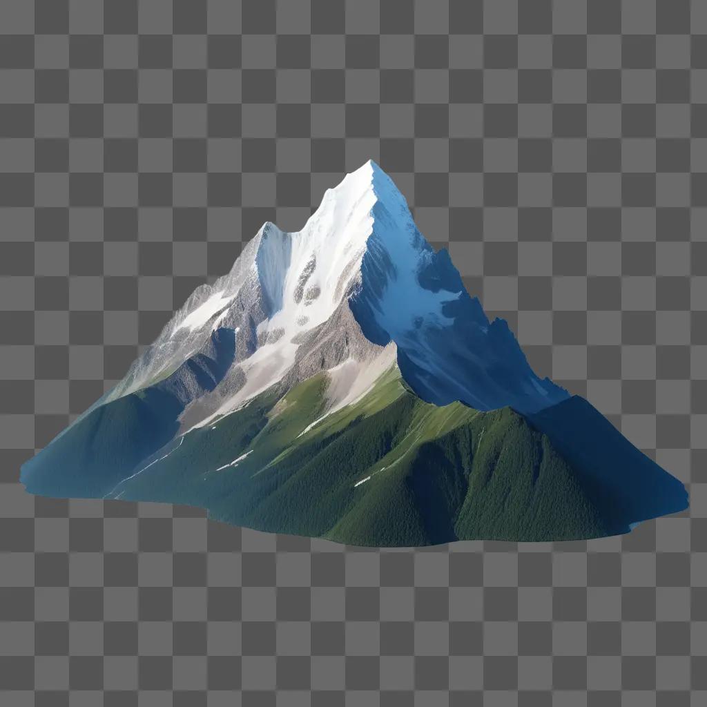 mountain is rendered transparently in a 3D image