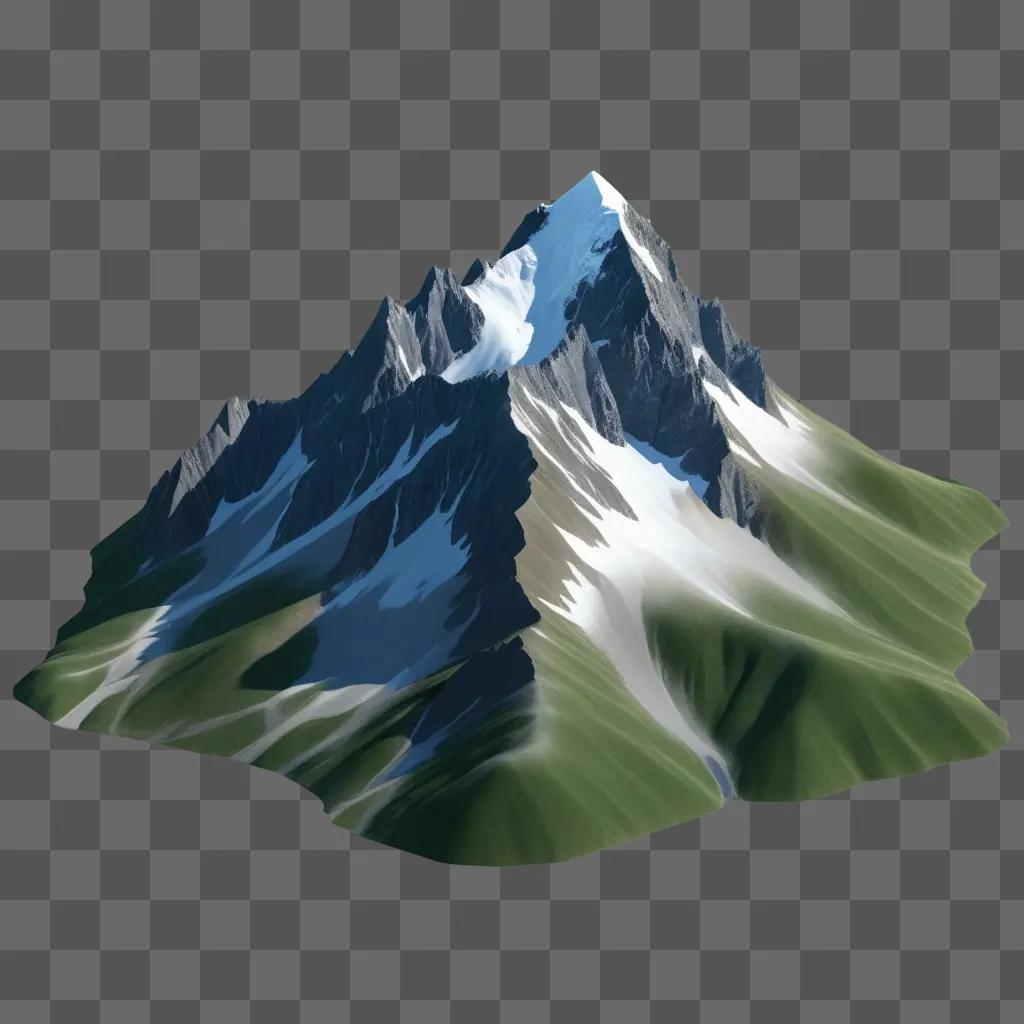 mountain is rendered with a transparent background