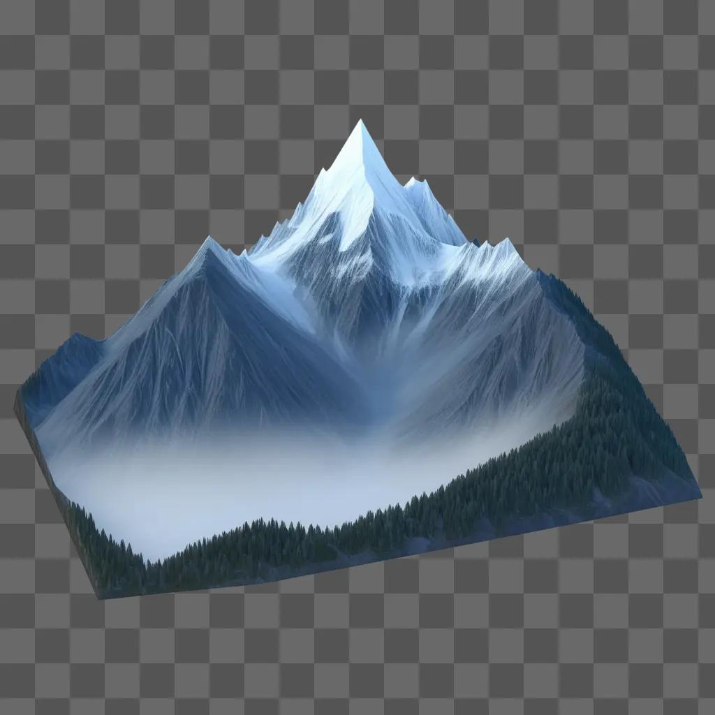 mountain is shown as transparent in the image