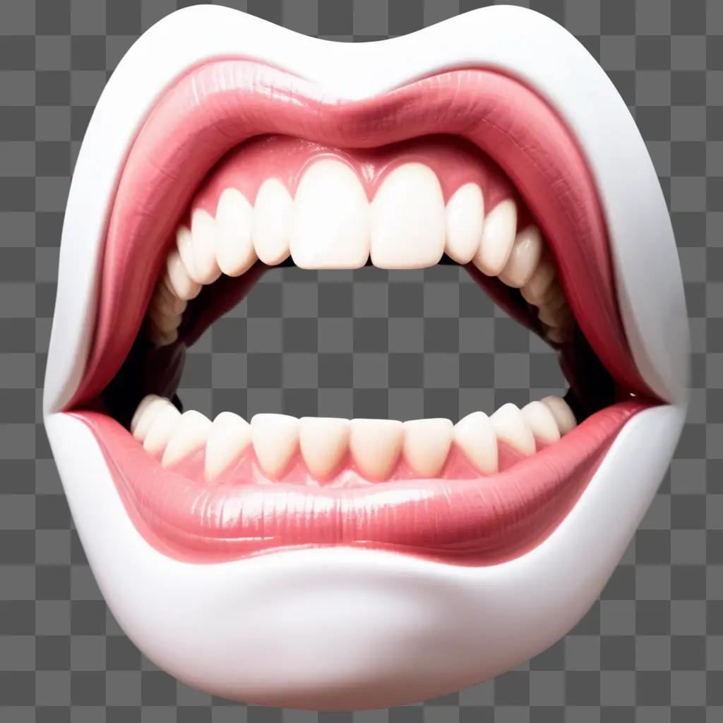 mouth with teeth and a bloody tongue