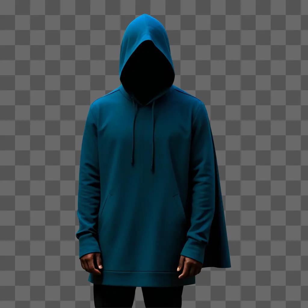 mystery character in a hoodie stands alone in the dark