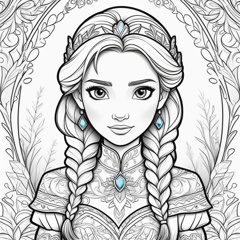 na Coloring Page: Princess Anna Frozen Coloring Page