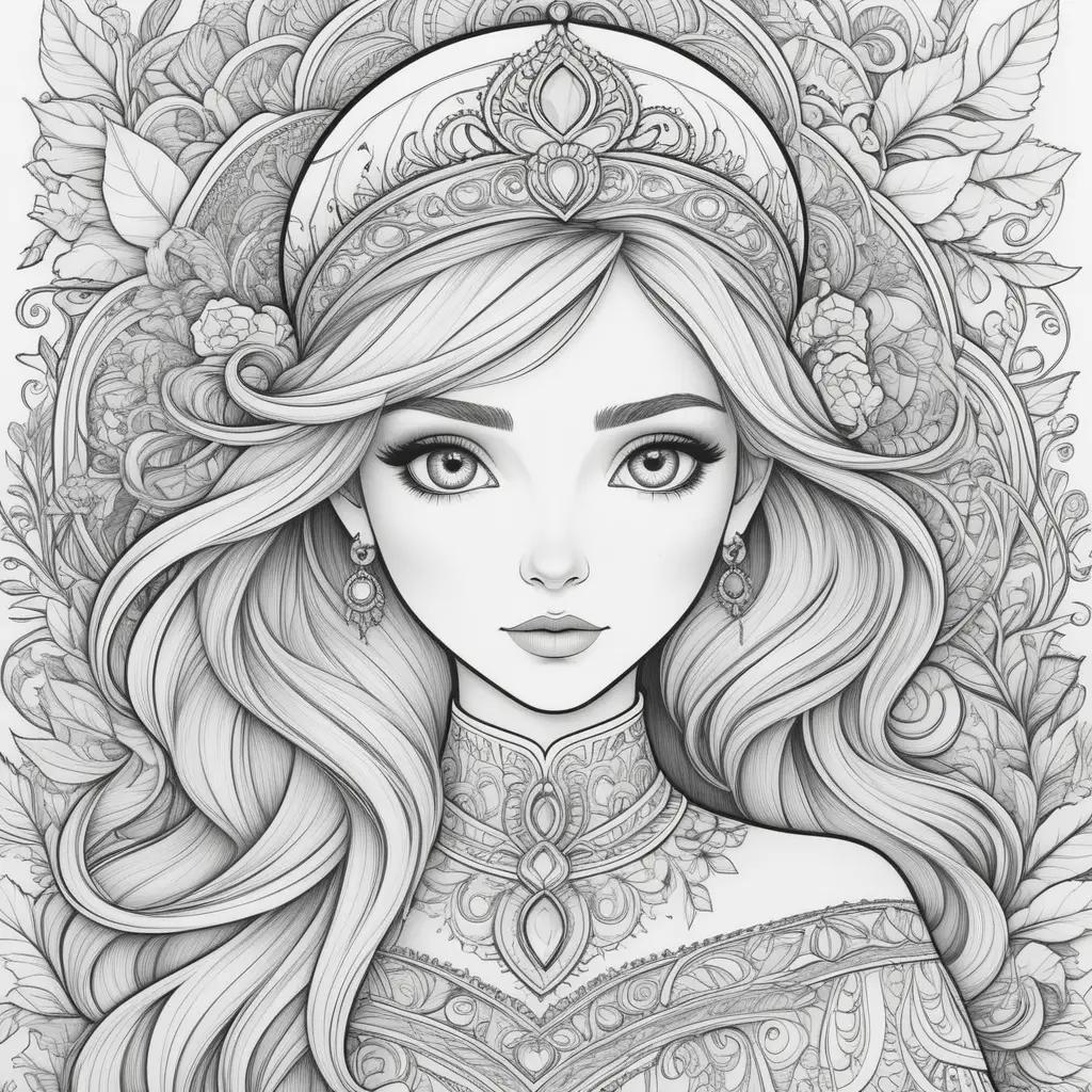 na Coloring Page with floral design