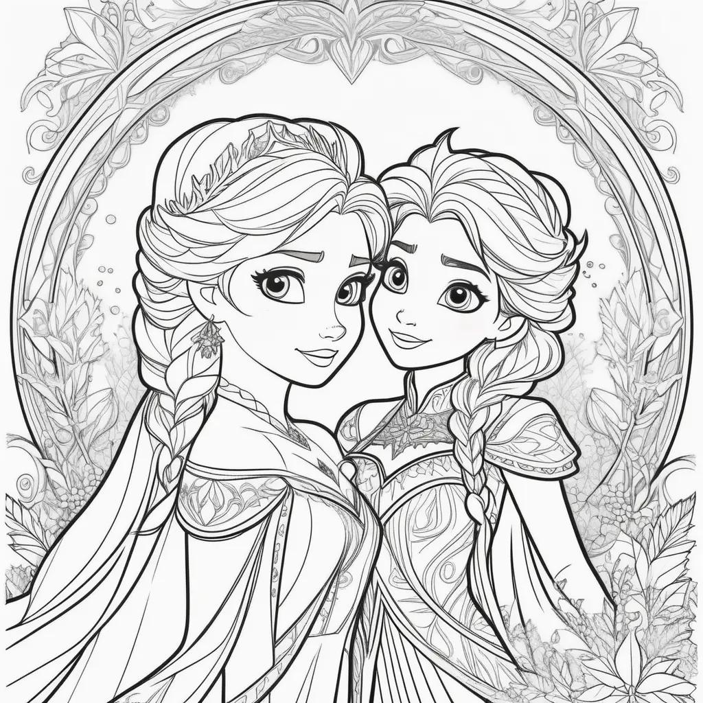 na and Elsa Coloring Pages from Frozen