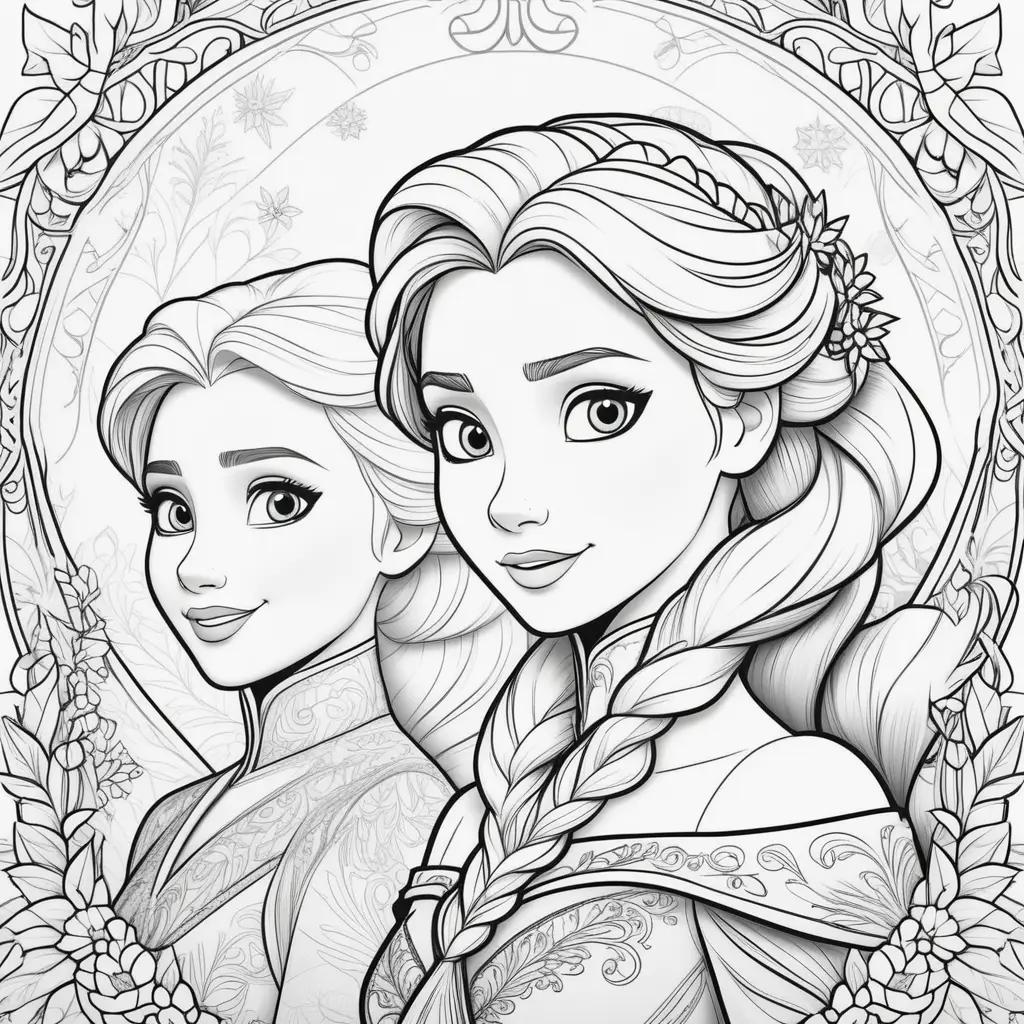 na and Elsa coloring pages for kids