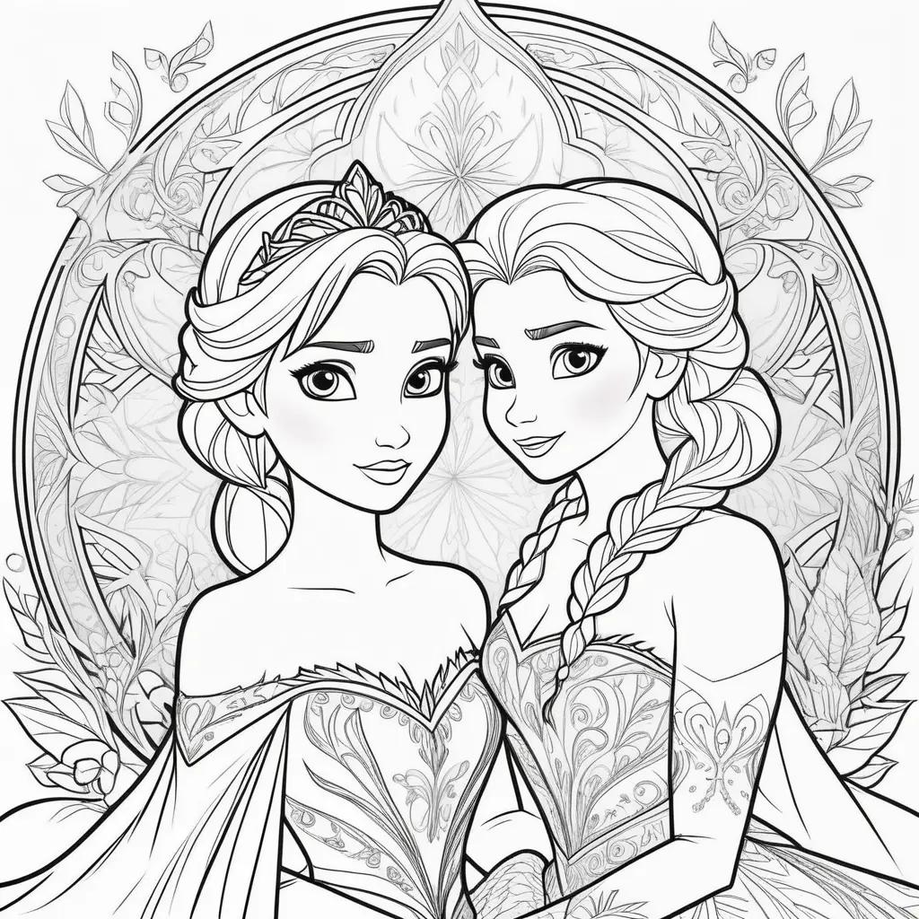 na and Elsa frozen coloring pages