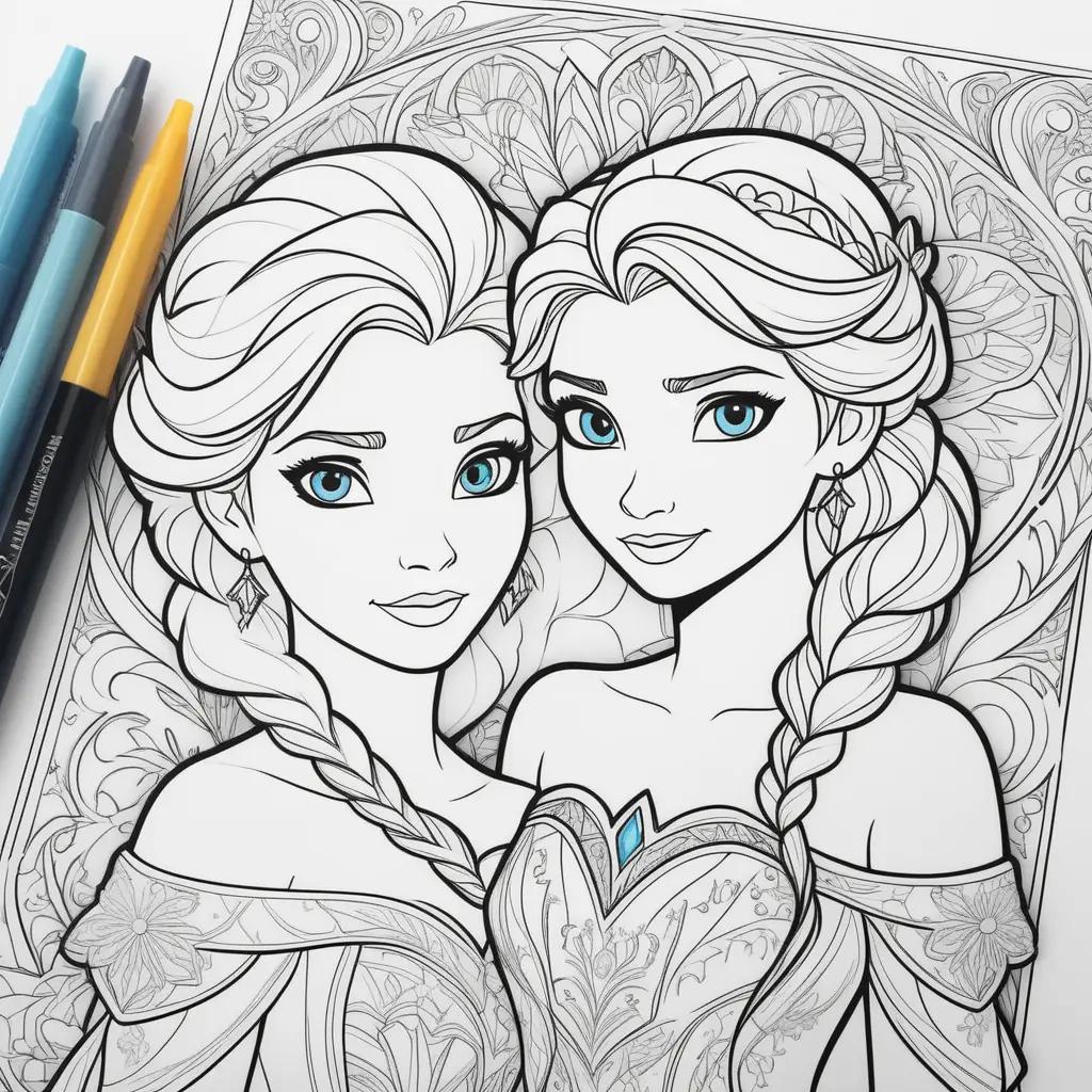 na and Elsa frozen coloring pages