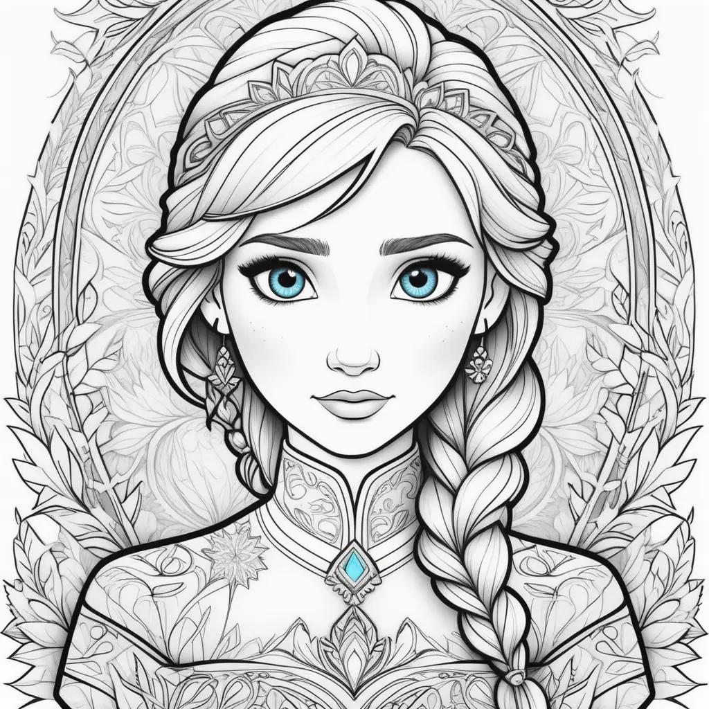 na coloring page featuring the beloved character from Frozen