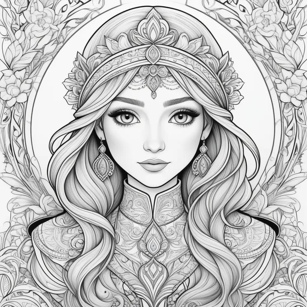 na coloring page with intricate details