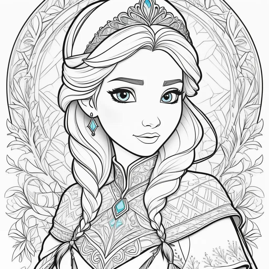 na coloring page with tiaras and earrings