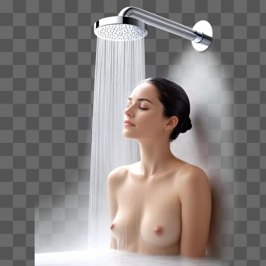 naked woman in a shower